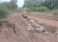 obras de refuerzo del canal Cacique Guaymallén para prevenir crecidas