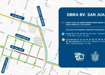 Corredor San Juan con corte de ambas manos durante las obras