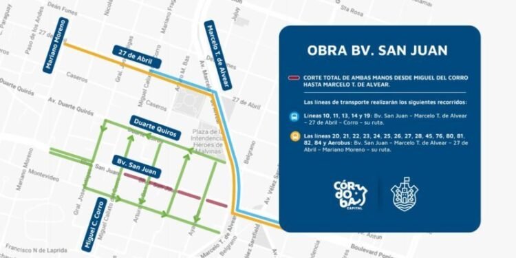 Corredor San Juan con corte de ambas manos durante las obras