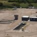 obra de saneamiento cloacal en La Playosa con cañerías y planta de tratamiento